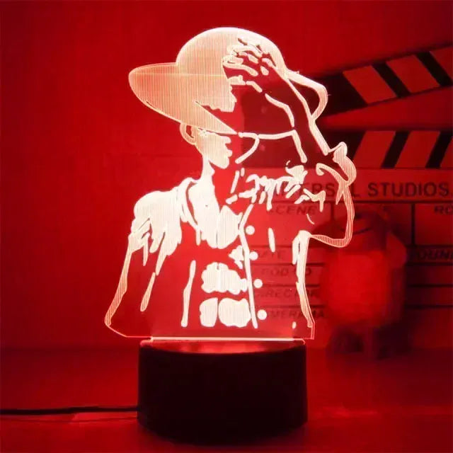 Lampe de Chevet One Piece Luffy 3D Acrylique LED 7 / 16 color with remote