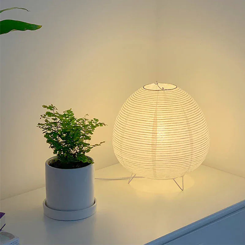 Lampe de Chevet Bambou et Moderne Papier Riz Nordique EU Plug