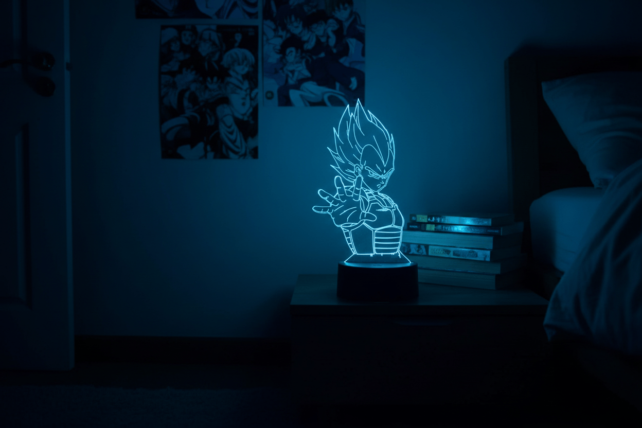 Lampe de Chevet Dragon Ball Vegeta 3D Acrylique LED 1 / 16 color with remote