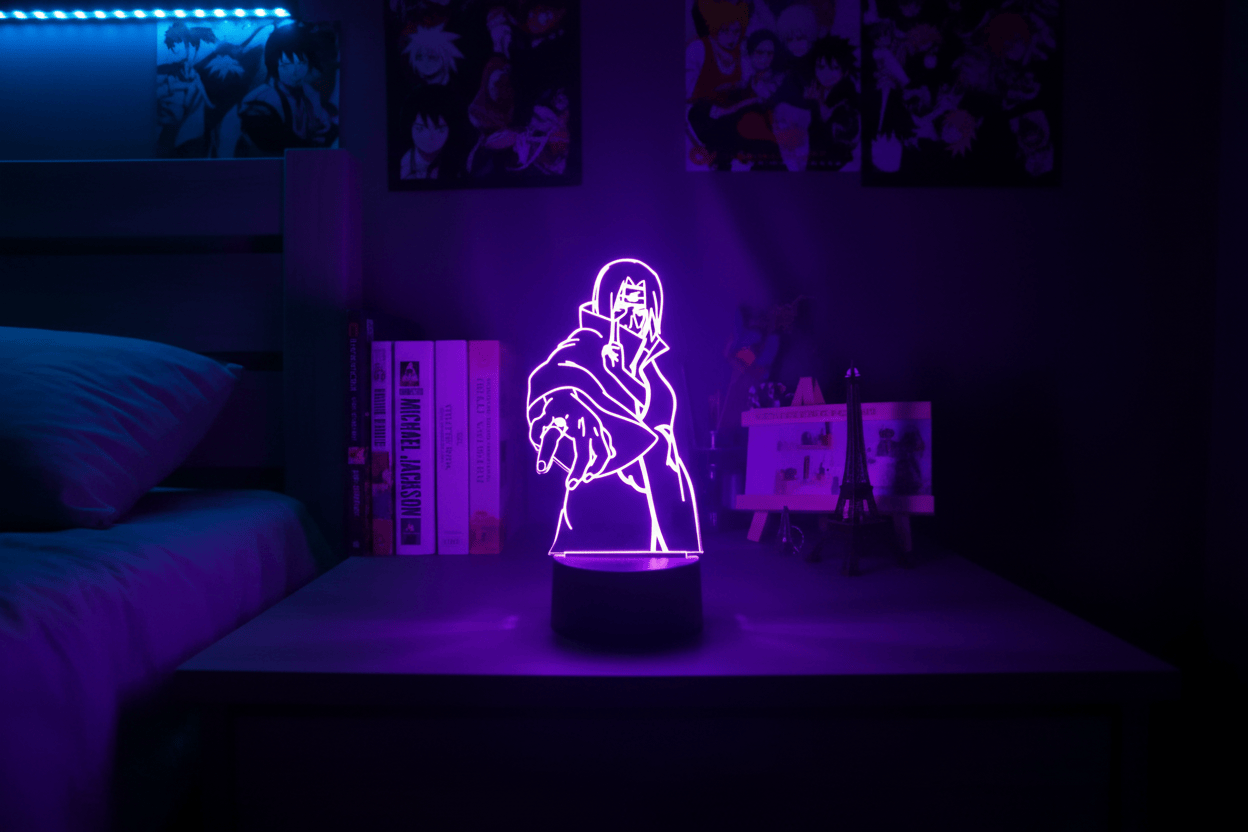 Lampe de Chevet Itachi Akatsuki 3D Acrylique Hologramme YD-842