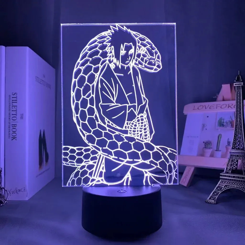 Lampe de Chevet Naruto Sasuke Serpent Manda 3D Acrylique YD-850