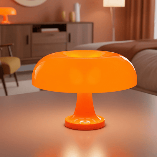 Lampe Chevet Champignon  Orange Design Danois orange charging 28cm
