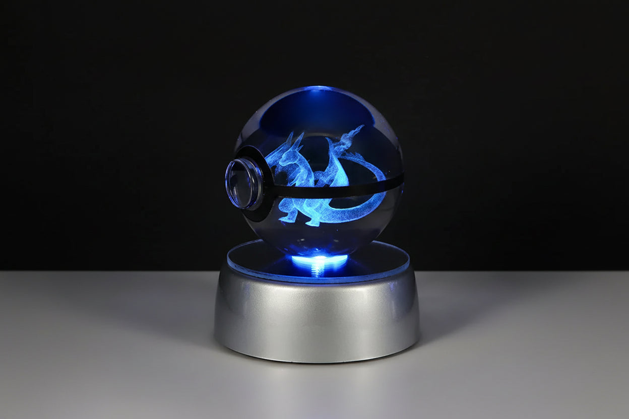 Lampe Chevet Pokémon Dracaufeu Cristal 3D LED Mega Charizard Y
