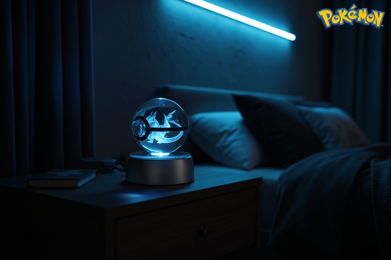 Lampe Chevet Pokémon Dracaufeu Cristal 3D LED Mega Charizard Y
