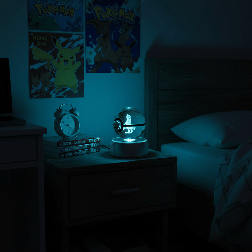 Lampe Chevet Pokémon Mewtwo Cristal 3D Veilleuse Mewtwo
