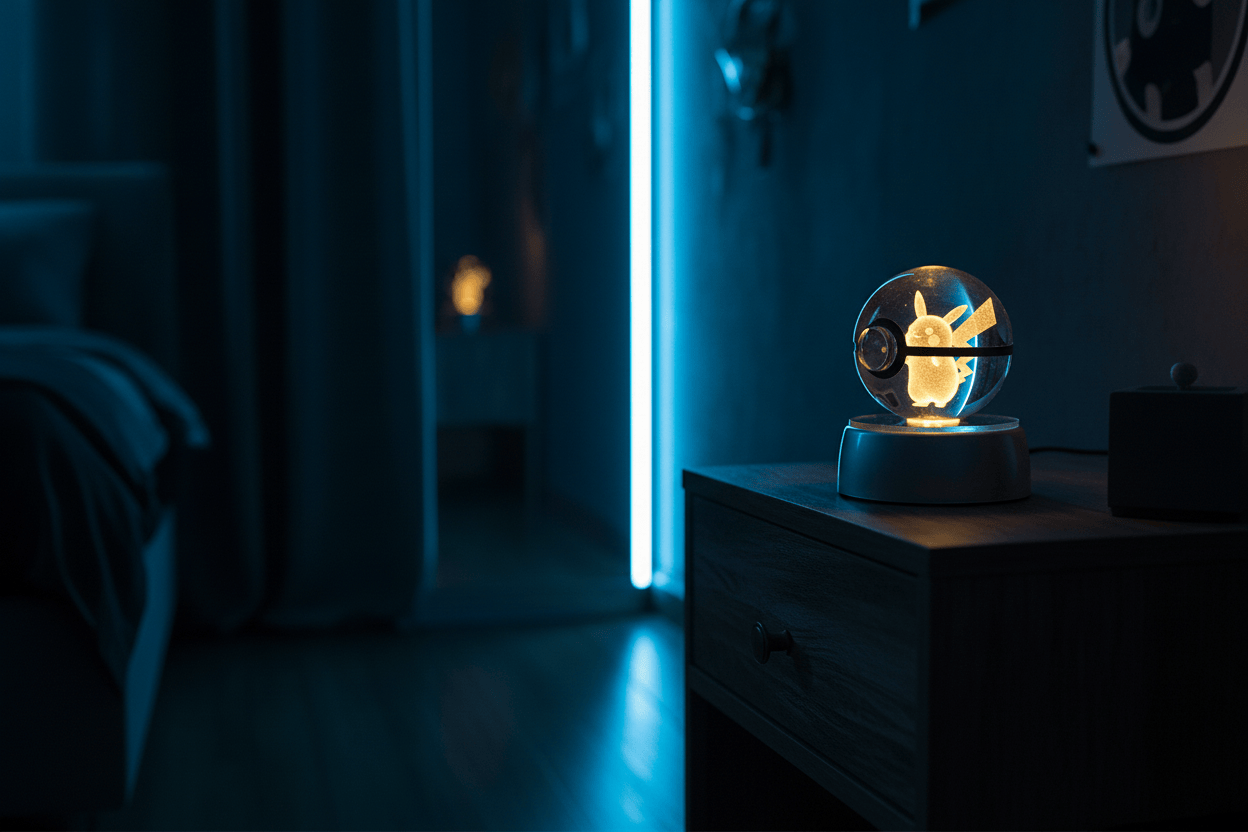 Lampe Chevet Pokémon Pikachu Cristal 3D LED Pikachu