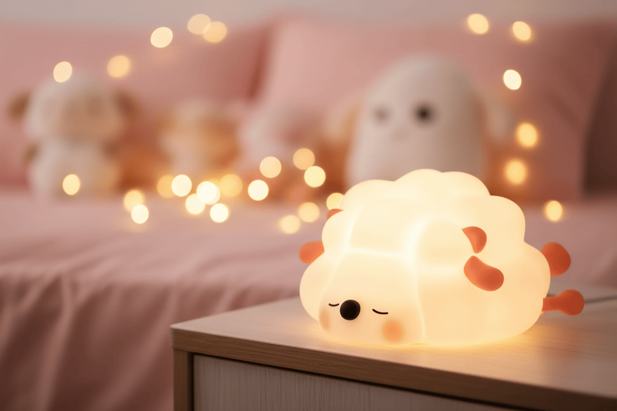 Lampe de Chevet Animaux Mouton Silicone LED Enfant Cute Sheep