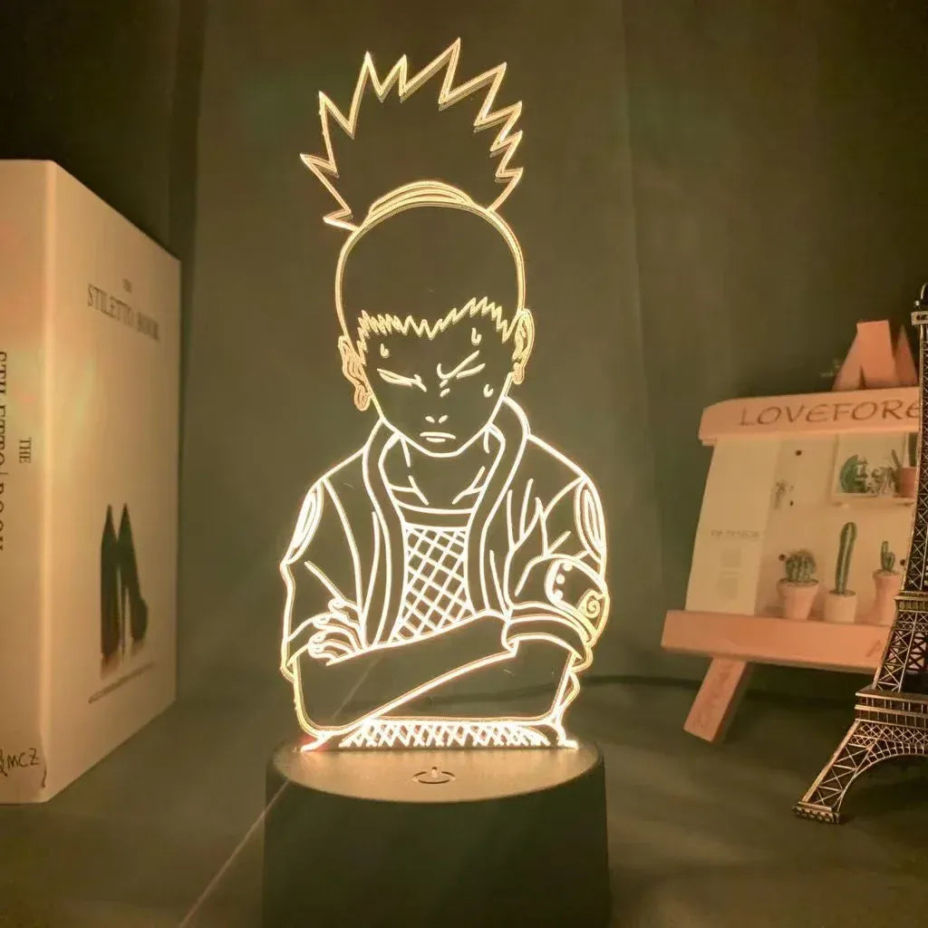 Lampe de Chevet Anime Naruto Shikamaru 3D Acrylique LED YD-2815