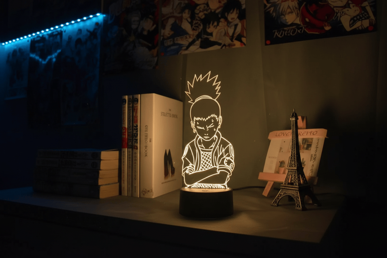 Lampe de Chevet Anime Naruto Shikamaru 3D Acrylique LED YD-2815