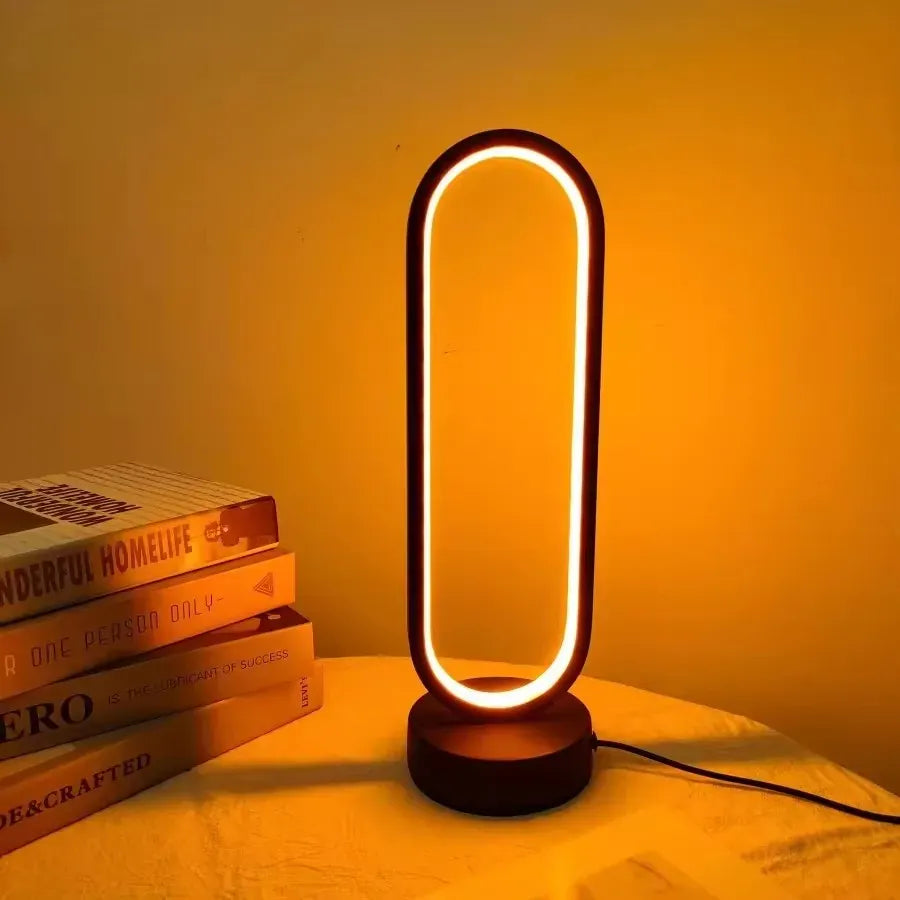 Lampe de Chevet Anneau LED Noir USB 2 Températures black / three-colour