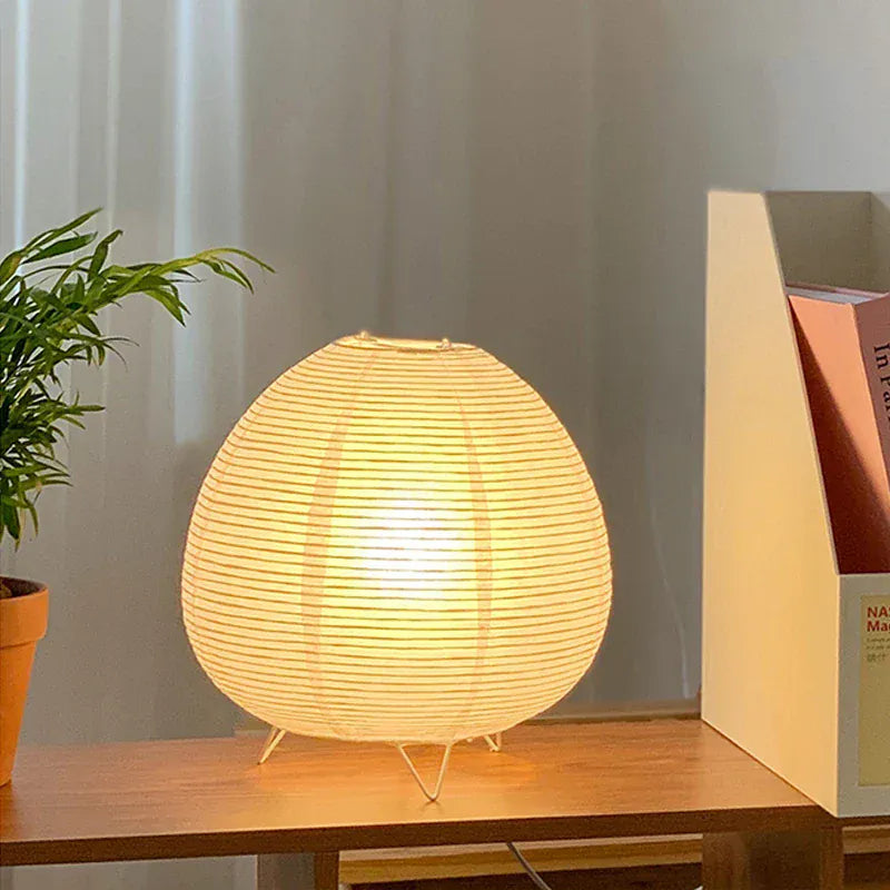 Lampe de Chevet Bambou et Moderne Papier Riz Nordique EU Plug