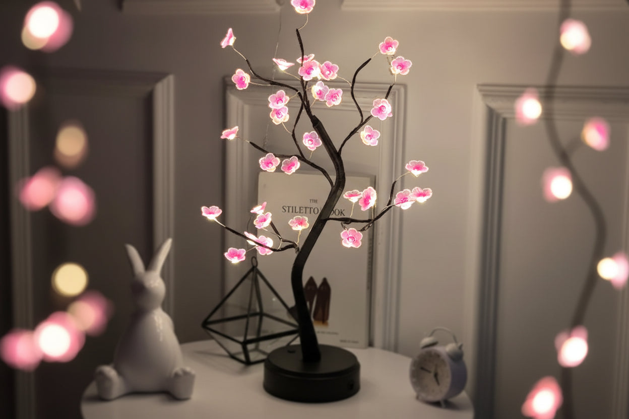 Lampe de Chevet Bois Cerisier Bonsaï LED Sakura 50cm Plum blossom