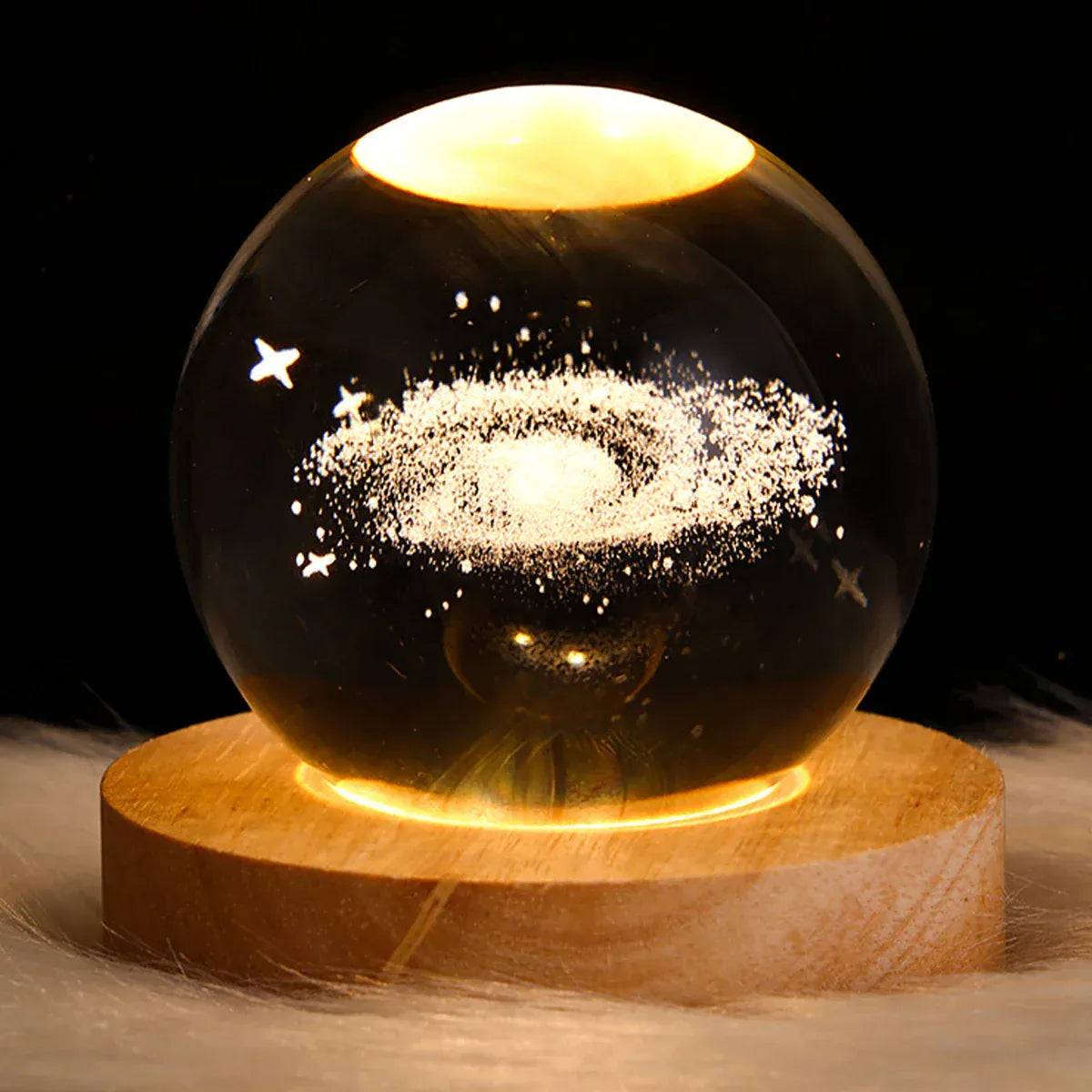 Lampe de Chevet Boule Cristal Galaxie Planètes 3D