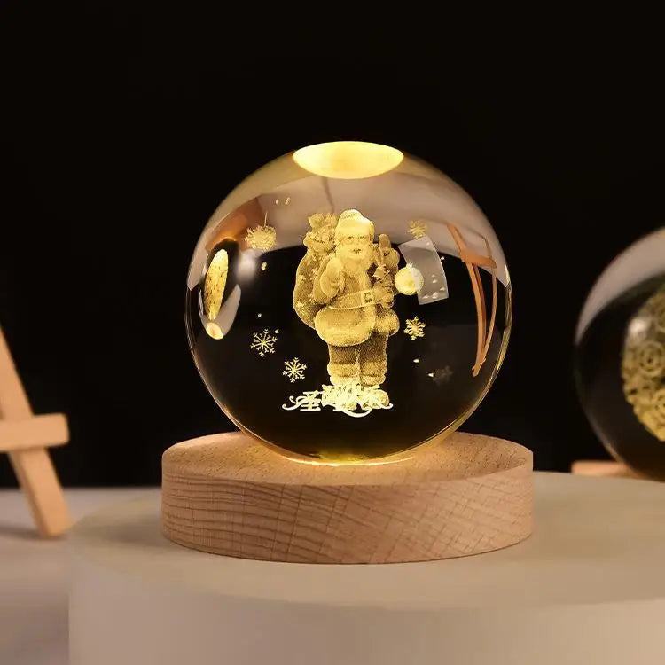 Lampe de Chevet Boule Cristal Galaxie Planètes 3D Warm Light Base / 32