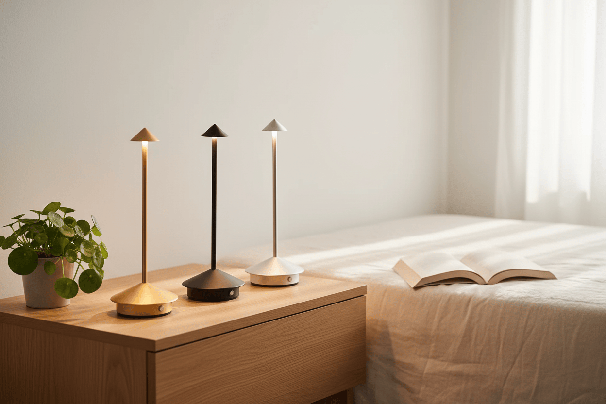 Lampe de Chevet Cône LED Tactile Rechargeable 3 CCT