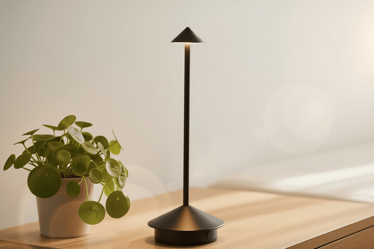Lampe de Chevet Cône LED Tactile Rechargeable 3 CCT Black