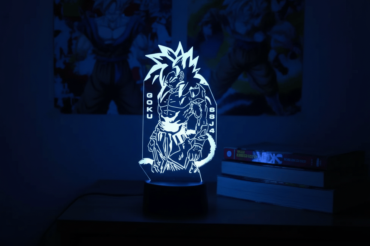 Lampe de Chevet Dragon Ball Goku Super Saiyan 4 3D 13 / 16 color with remote