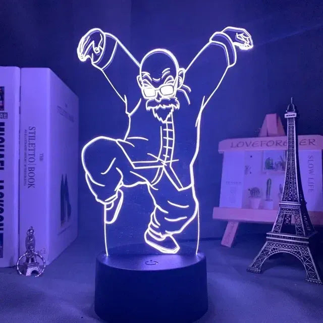 Lampe de Chevet Dragon Ball Kame Sennin 3D Acrylique 12 / 16 color with remote