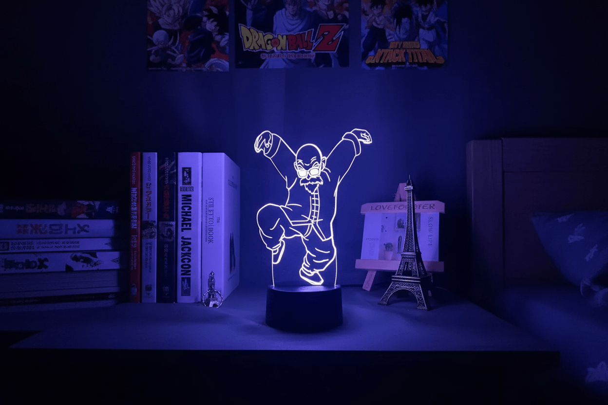 Lampe de Chevet Dragon Ball Kame Sennin 3D Acrylique 12 / 16 color with remote
