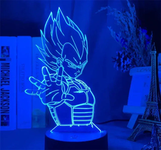 Lampe de Chevet Dragon Ball Vegeta 3D Acrylique LED 1 / 16 color with remote