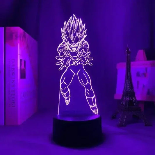 Lampe de Chevet Dragon Ball Vegeta Super Saiyan 2 3D 19 / 16 color with remote