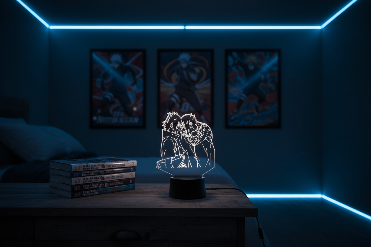Lampe de Chevet Itachi et Sasuke 3D Acrylique LED  YD-847