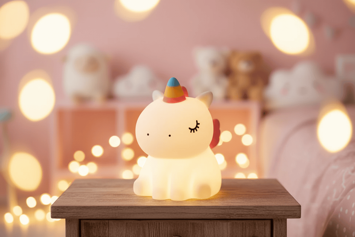 Lampe de Chevet Licorne Silicone LED Enfant Magique Cute Unicorn