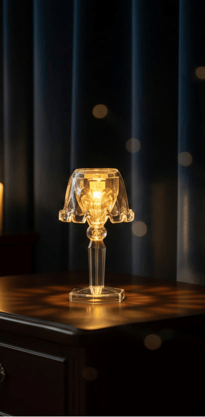 Lampe de Chevet Mini Cristal Transparente LED Couleurs Warm light / Style  B