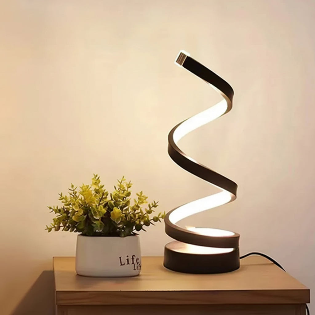Lampe de Chevet Moderne en metal Spirale LED 3 Couleurs