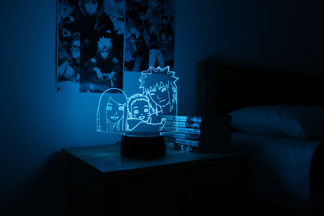 Lampe de Chevet Naruto Famille Minato Kushina Bébé 3D YD-862