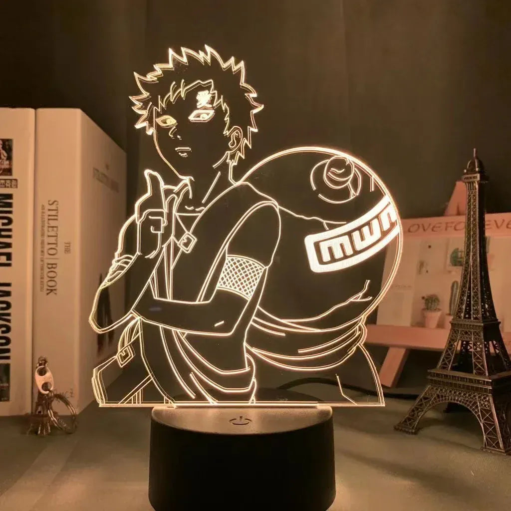 Lampe de Chevet Naruto Gaara Sombre Enfant 3D Acrylique YD-837