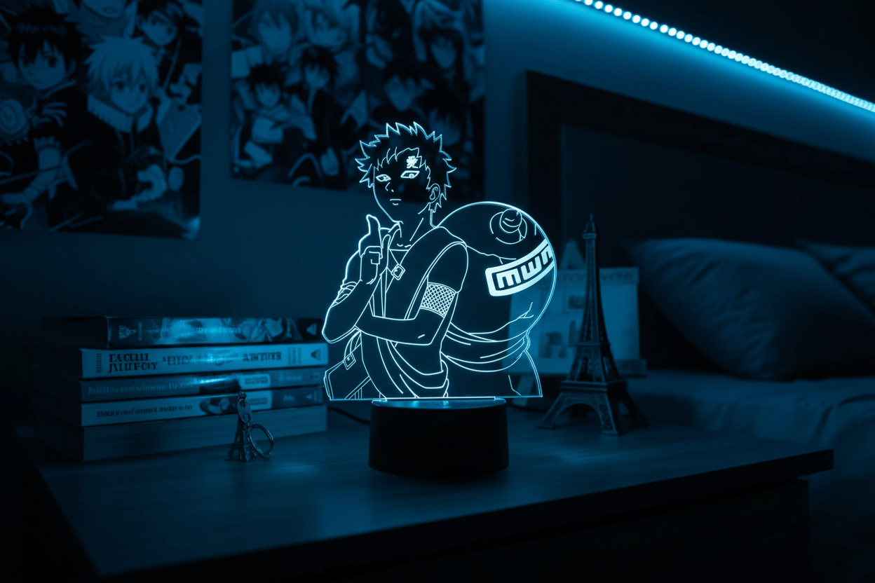 Lampe de Chevet Naruto Gaara Sombre Enfant 3D Acrylique YD-837
