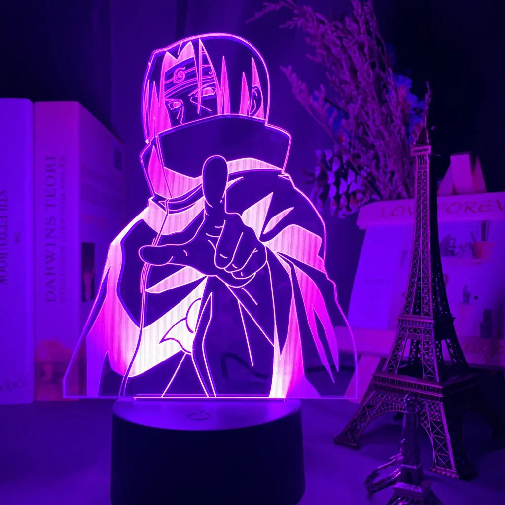 Lampe de Chevet Naruto Itachi 3D Acrylique LED YD-845