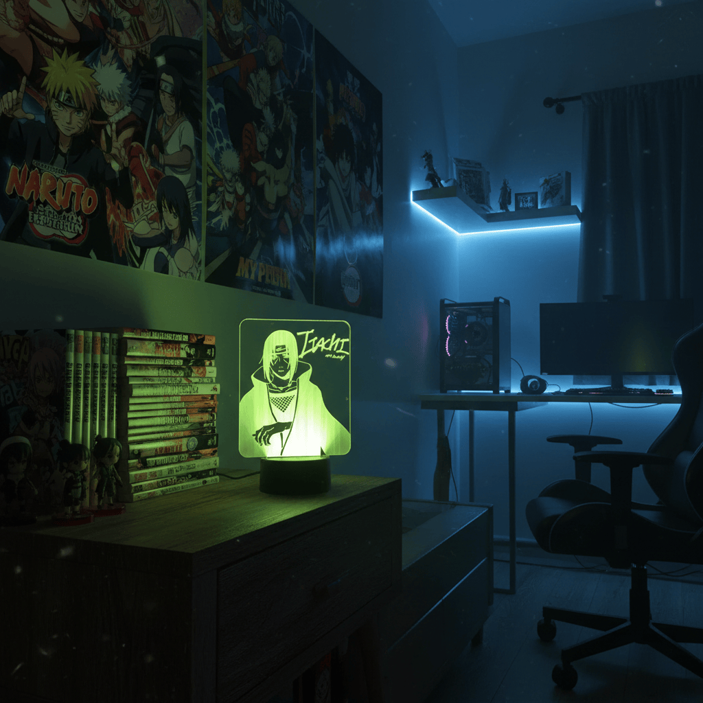 Lampe de Chevet Naruto Logo Itachi 3D Acrylique YD-846