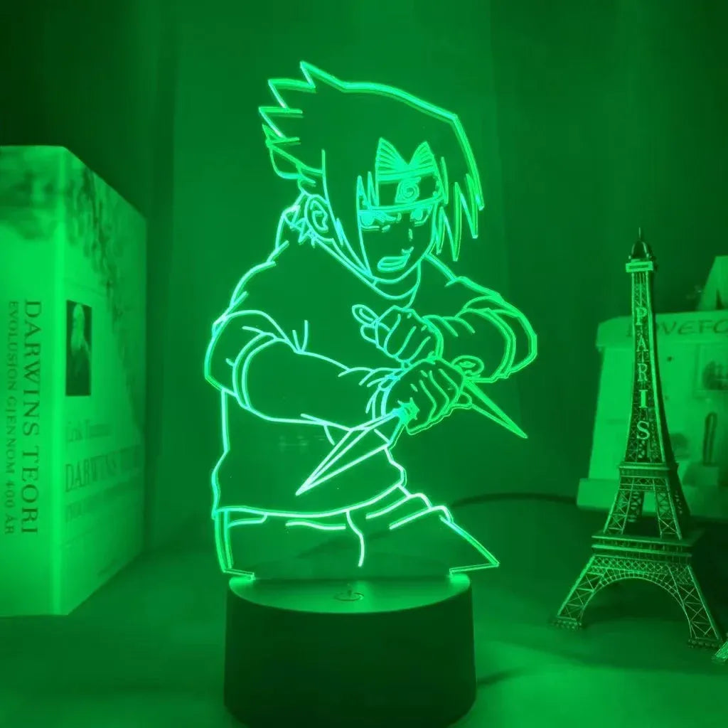 Lampe de Chevet Naruto Sasuke Enfant Kunai 3D Acrylique YD-851