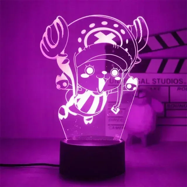 Lampe de Chevet One Piece Chopper 3D Acrylique LED 12 / 16 color with remote