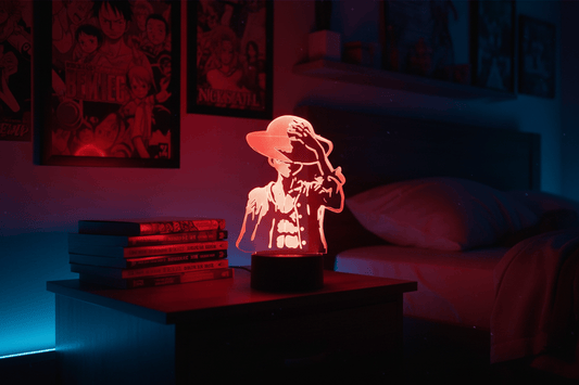 Lampe de Chevet One Piece Luffy 3D Acrylique LED 7 / 16 color with remote