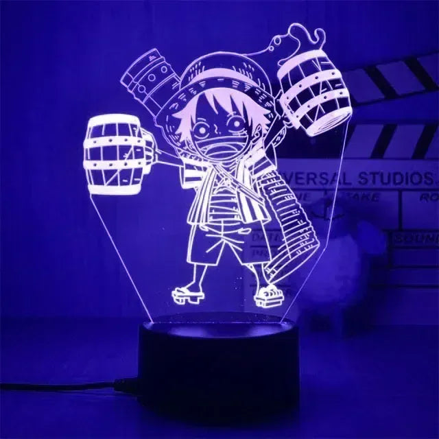 Lampe de Chevet One Piece Luffy Enfant 3D Acrylique 20 / 16 color with remote