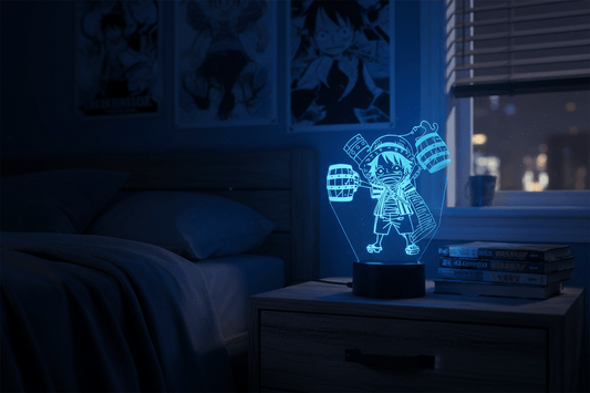Lampe de Chevet One Piece Luffy Enfant 3D Acrylique 20 / 16 color with remote