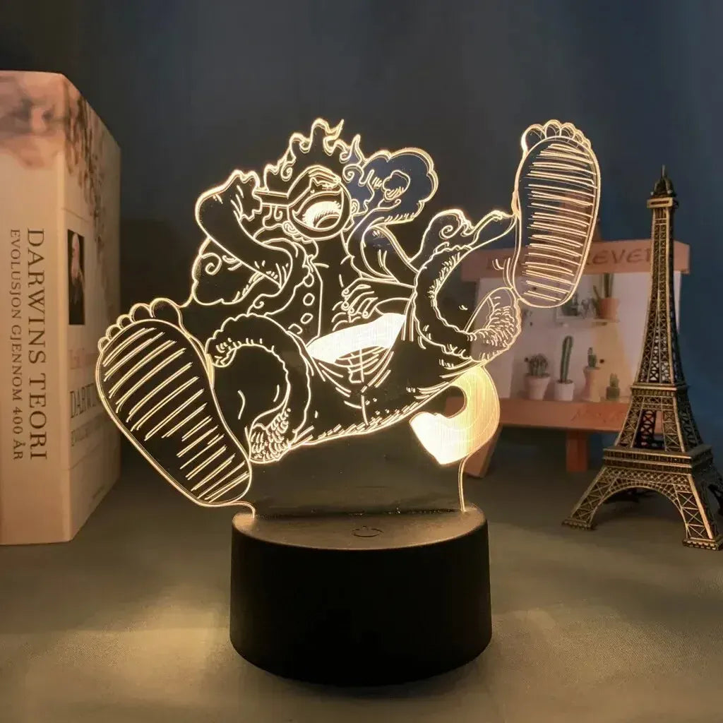 Lampe de Chevet One Piece Luffy Gear 5 3D Acrylique HZW74 / 16 color with remote