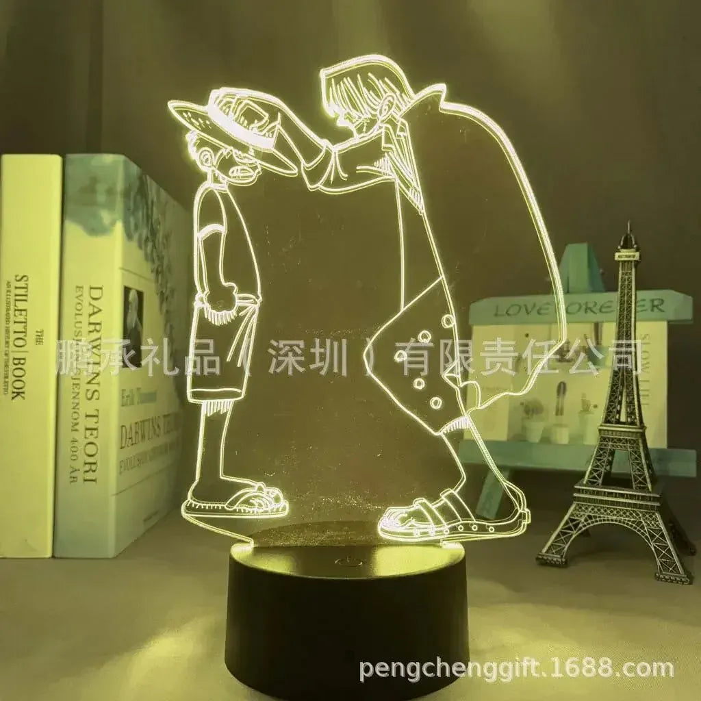 Lampe de Chevet One Piece Shanks Luffy Chapeau de paille 3D HZW67 / 16 color with remote