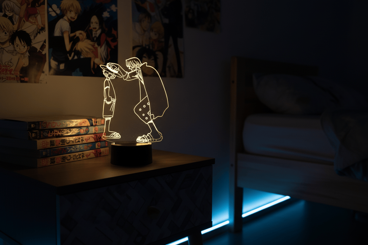 Lampe de Chevet One Piece Shanks Luffy Chapeau de paille 3D HZW67 / 16 color with remote