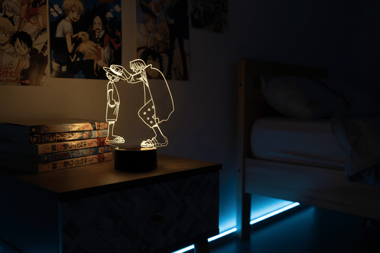 Lampe de Chevet One Piece Shanks Luffy Chapeau de paille 3D HZW67 / 16 color with remote