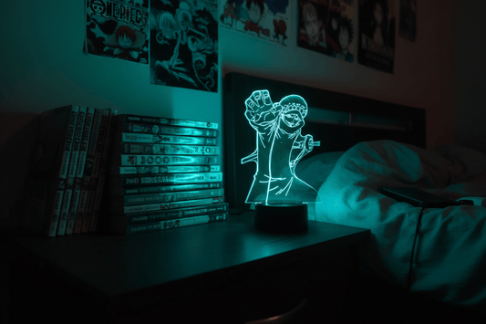 Lampe de Chevet One Piece Trafalgar Law 3D Acrylique 11 / 16 color with remote