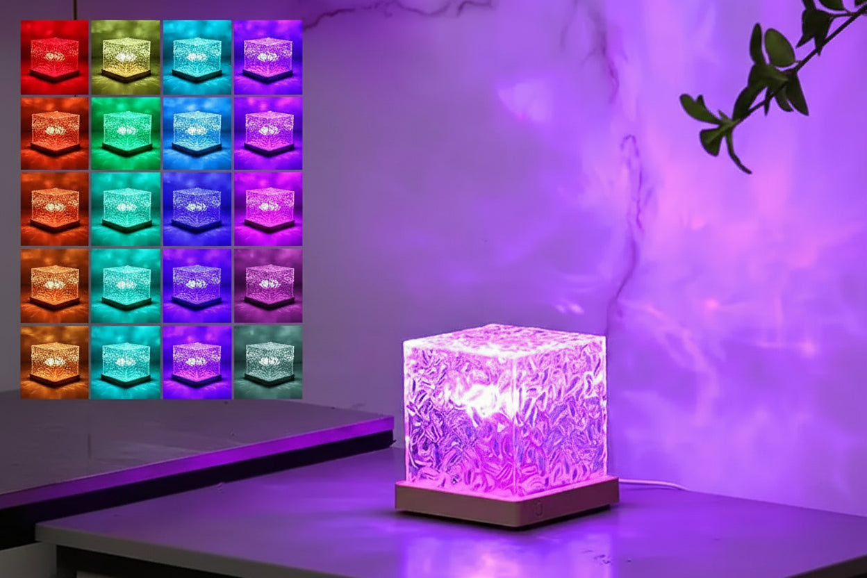 Lampe de Chevet Projecteur Aurora Vagues RGB 16 Couleurs Cube 16 Colors