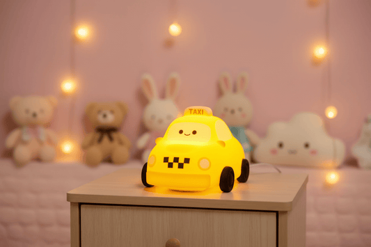 Lampe de Chevet Taxi Jaune Cartoon LED Enfant Car Taxi Light